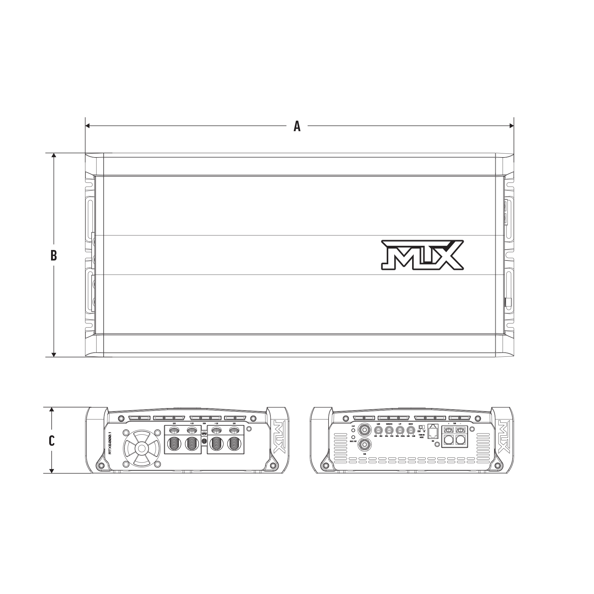 RTX1600.4 Dimensions